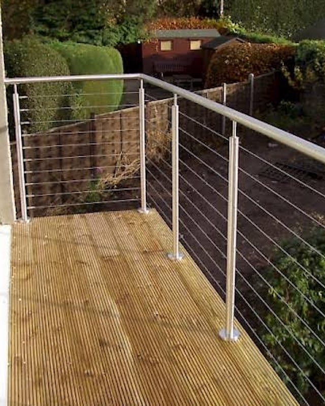 Balcony Design With Wire Balustrade - The Dedicated House